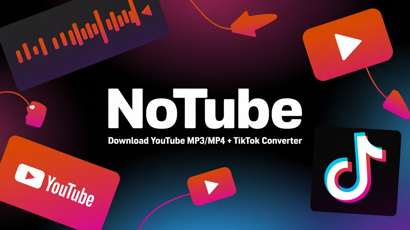 noTube, convertisseur YouTube MP3/MP4 et TikTok, rapide et simple, pour garder vos contenus préférés hors ligne